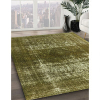 Mid-Century Modern Copper Green Oriental Rug, urb959