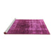 Sideview of Machine Washable Oriental Pink Industrial Rug, wshurb959pnk