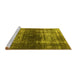 Sideview of Machine Washable Oriental Yellow Industrial Rug, wshurb959yw