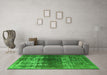 Machine Washable Oriental Green Industrial Area Rugs in a Living Room,, wshurb959grn