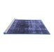 Sideview of Machine Washable Oriental Blue Industrial Rug, wshurb959blu