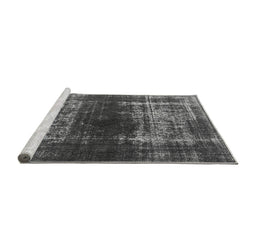 Sideview of Machine Washable Oriental Gray Industrial Rug, wshurb959gry