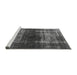 Sideview of Machine Washable Oriental Gray Industrial Rug, wshurb959gry