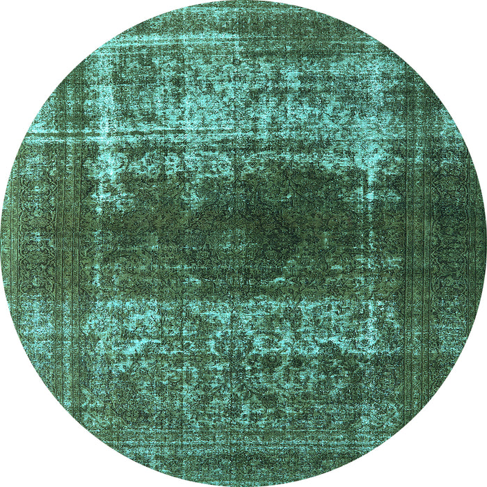 Round Oriental Light Blue Industrial Rug, urb959lblu