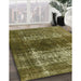 Mid-Century Modern Copper Green Oriental Rug in Family Room, urb959