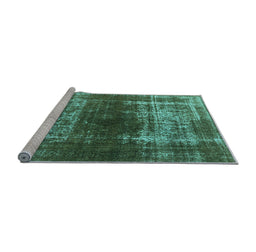 Sideview of Machine Washable Oriental Light Blue Industrial Rug, wshurb959lblu