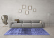 Machine Washable Oriental Blue Industrial Rug in a Living Room, wshurb959blu