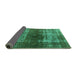 Sideview of Oriental Turquoise Industrial Rug, urb959turq