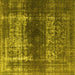 Square Machine Washable Oriental Yellow Industrial Rug, wshurb959yw
