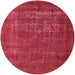 Round Mid-Century Modern Red Oriental Rug, urb960