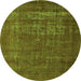 Round Oriental Green Industrial Rug, urb960grn