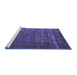 Sideview of Machine Washable Oriental Blue Industrial Rug, wshurb960blu