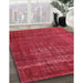 Mid-Century Modern Red Oriental Rug in Family Room, urb960