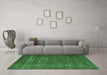 Machine Washable Oriental Emerald Green Industrial Area Rugs in a Living Room,, wshurb960emgrn