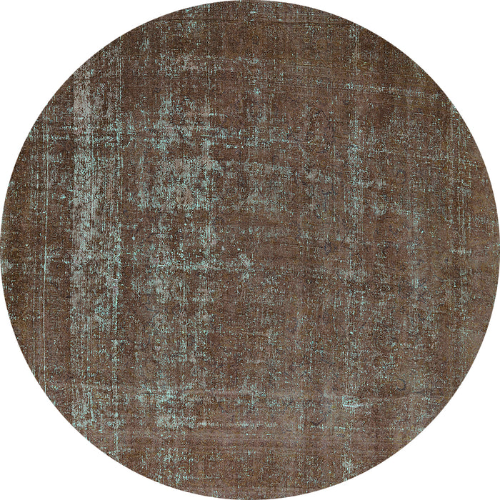 Round Oriental Turquoise Industrial Rug, urb960turq