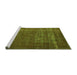 Sideview of Machine Washable Oriental Green Industrial Area Rugs, wshurb960grn