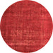 Round Machine Washable Oriental Orange Industrial Area Rugs, wshurb960org