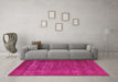 Machine Washable Oriental Pink Industrial Rug in a Living Room, wshurb960pnk