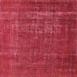 Square Machine Washable Industrial Modern Red Rug, wshurb960
