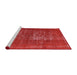 Sideview of Machine Washable Industrial Modern Red Rug, wshurb961
