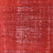 Square Machine Washable Industrial Modern Red Rug, wshurb961