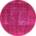 Round Oriental Pink Industrial Rug, urb961pnk