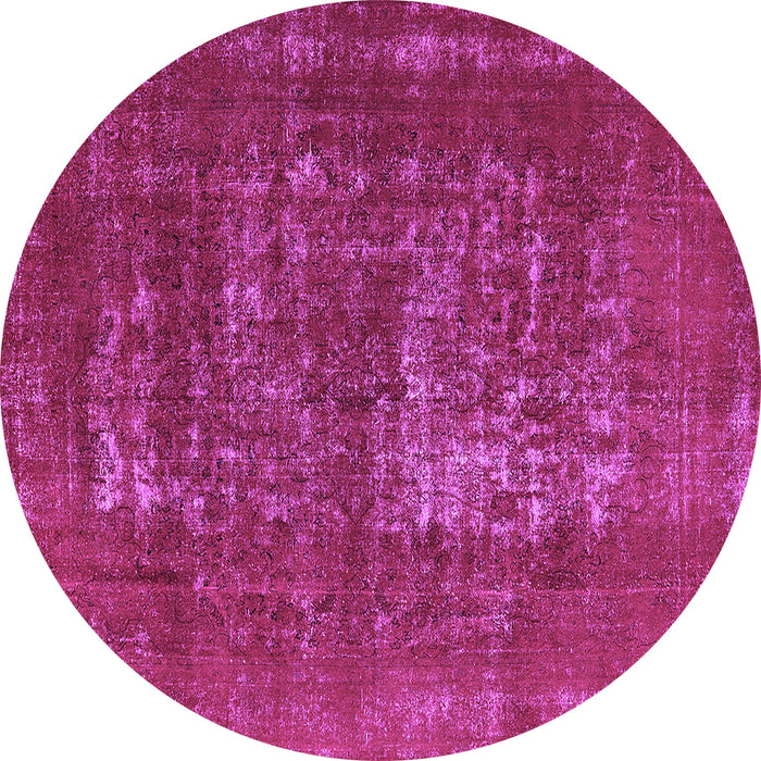 Round Machine Washable Oriental Purple Industrial Area Rugs, wshurb961pur