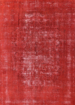 Machine Washable Industrial Modern Red Rug, wshurb961