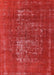Machine Washable Industrial Modern Red Rug, wshurb961