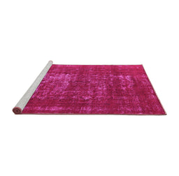 Sideview of Machine Washable Oriental Pink Industrial Rug, wshurb961pnk