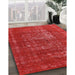 Machine Washable Industrial Modern Red Rug in a Family Room, wshurb961