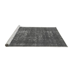Sideview of Machine Washable Oriental Gray Industrial Rug, wshurb961gry