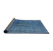 Sideview of Mid-Century Modern Blue Persian Rug, urb962