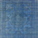 Square Mid-Century Modern Blue Persian Rug, urb962