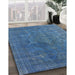 Machine Washable Industrial Modern Blue Rug in a Family Room, wshurb962