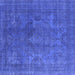 Square Machine Washable Persian Blue Bohemian Rug, wshurb962blu