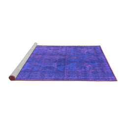 Sideview of Machine Washable Persian Purple Bohemian Area Rugs, wshurb962pur