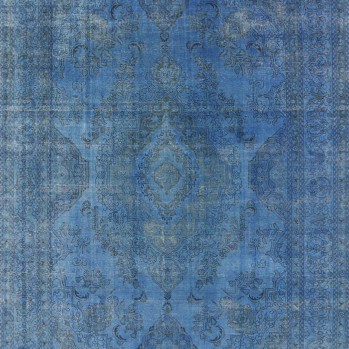 Mid-Century Modern Blue Persian Rug, urb962