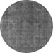 Round Machine Washable Persian Gray Bohemian Rug, wshurb962gry