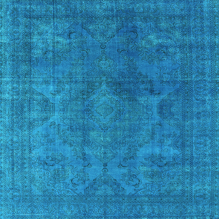 Square Machine Washable Persian Light Blue Bohemian Rug, wshurb962lblu