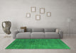 Machine Washable Persian Green Bohemian Area Rugs in a Living Room,, wshurb962grn