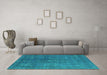 Machine Washable Persian Turquoise Bohemian Area Rugs in a Living Room,, wshurb962turq