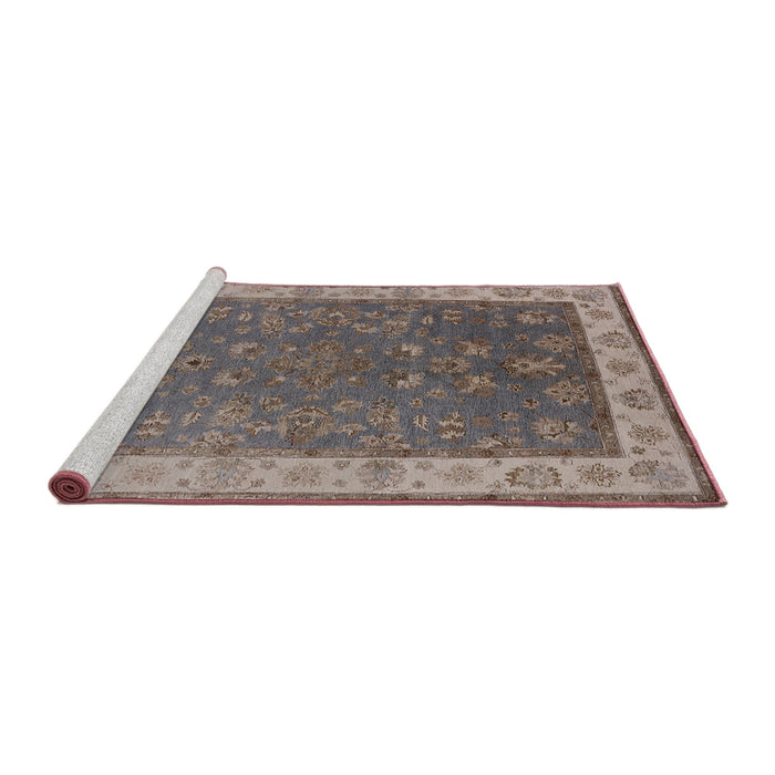 Sideview of Machine Washable Industrial Modern Rosy Pink Rug, wshurb963