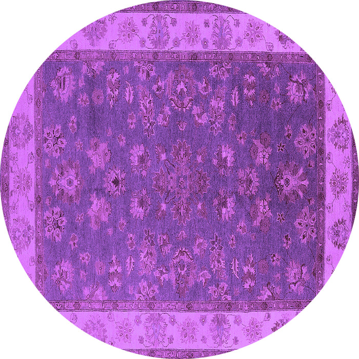 Round Oriental Purple Traditional Rug, urb963pur