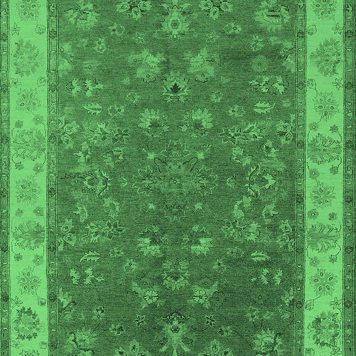 Machine Washable Oriental Emerald Green Traditional Area Rugs, wshurb963emgrn