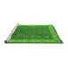 Sideview of Machine Washable Oriental Green Traditional Area Rugs, wshurb963grn