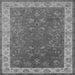 Square Machine Washable Oriental Gray Traditional Rug, wshurb963gry