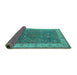 Sideview of Oriental Turquoise Traditional Rug, urb963turq