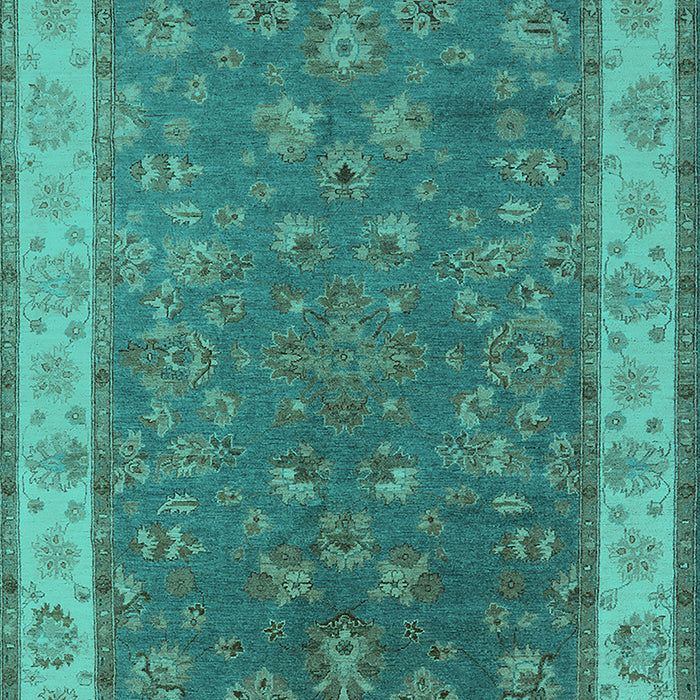 Machine Washable Oriental Turquoise Traditional Area Rugs, wshurb963turq