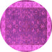 Round Oriental Pink Traditional Rug, urb963pnk